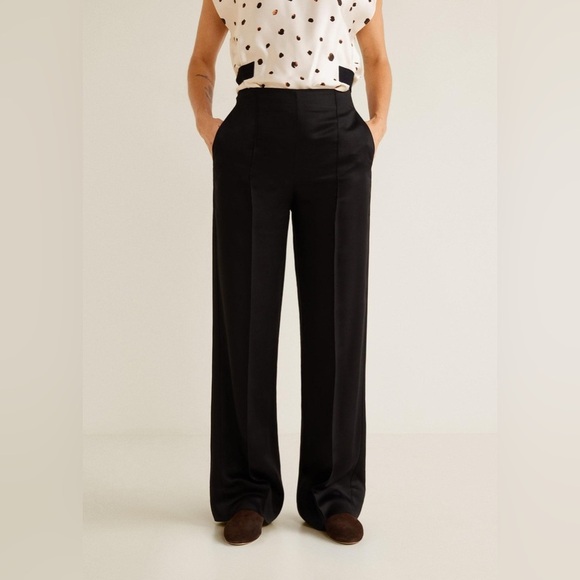 MANGO BLACK PALAZZO TROUSERS  size 4 - Picture 1 of 10